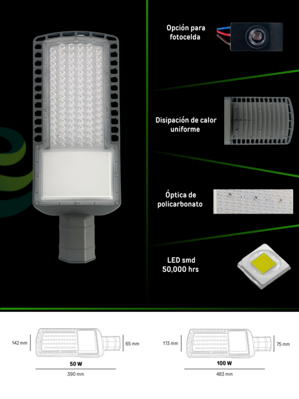Luminario LED para Alumbrado Público Modelo AK-LCA-Q 50W - 100W - Image 3